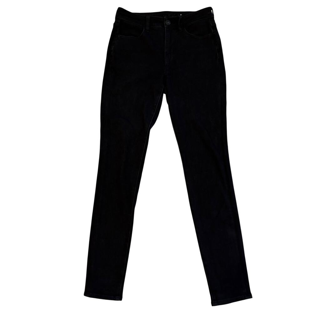American Eagle Jeans Womens Sz 6 Long Black Jegging Hi Rise Stretch Grunge Goth
